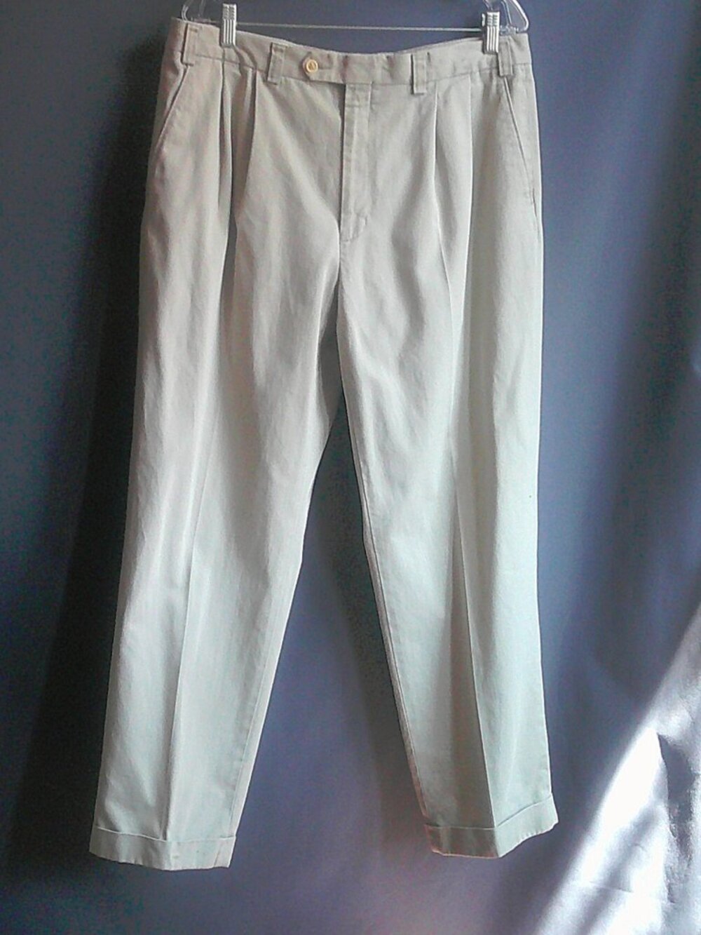 Ralph Lauren Khaki Cuffed Cotton Pants 36 X 34